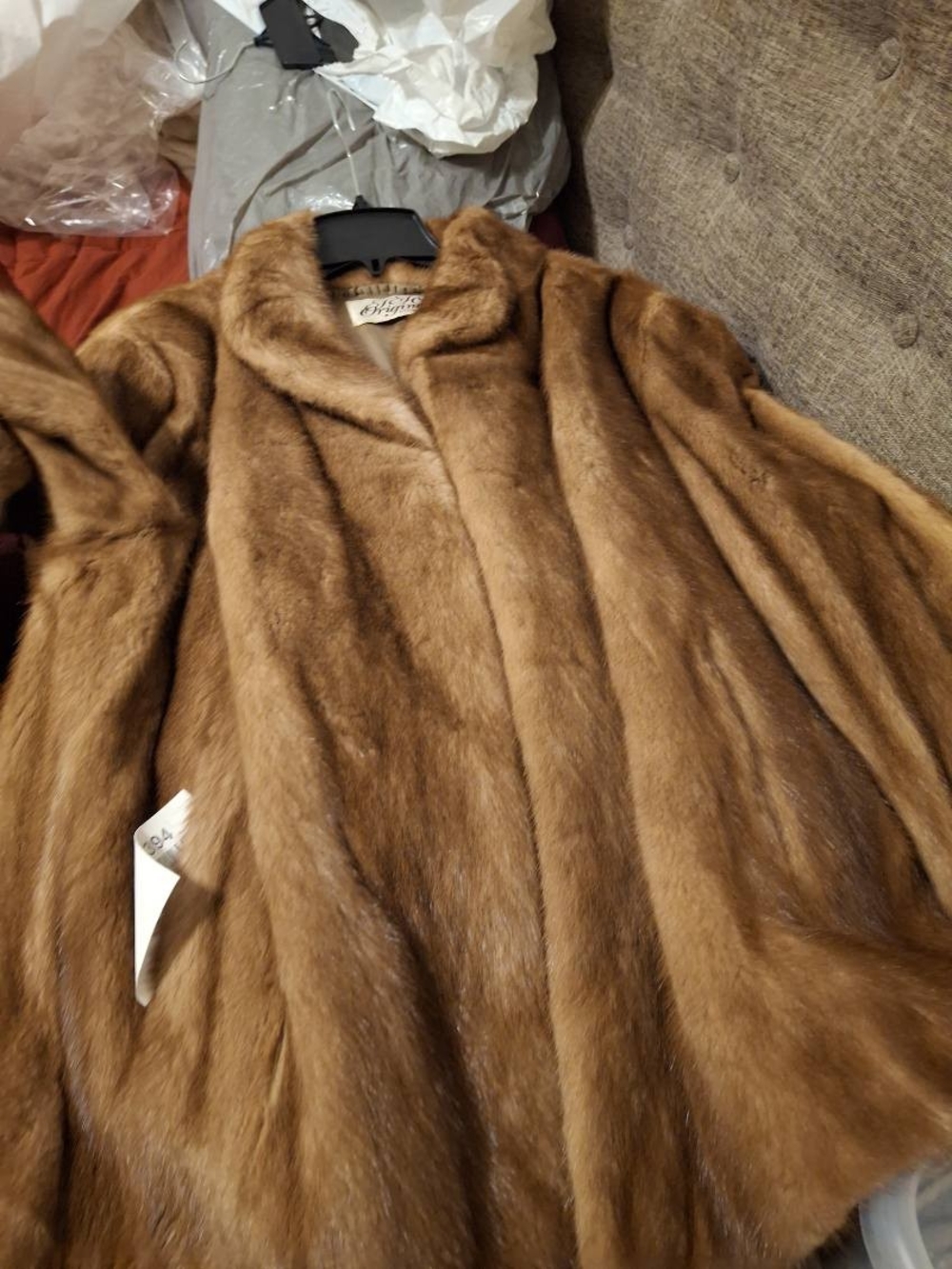 Vintage Style Brown Fur Coat - Women's Jacket
